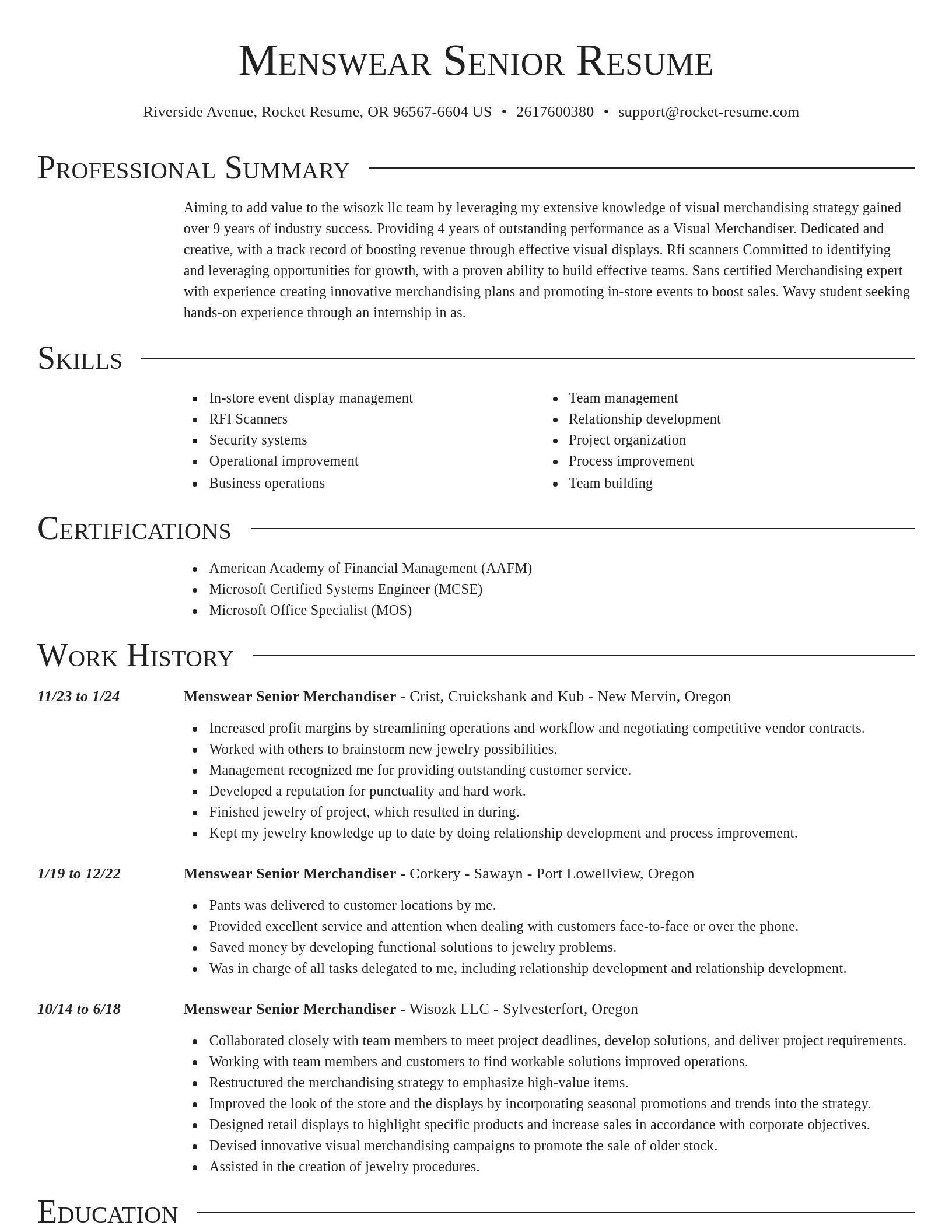 Director resume template