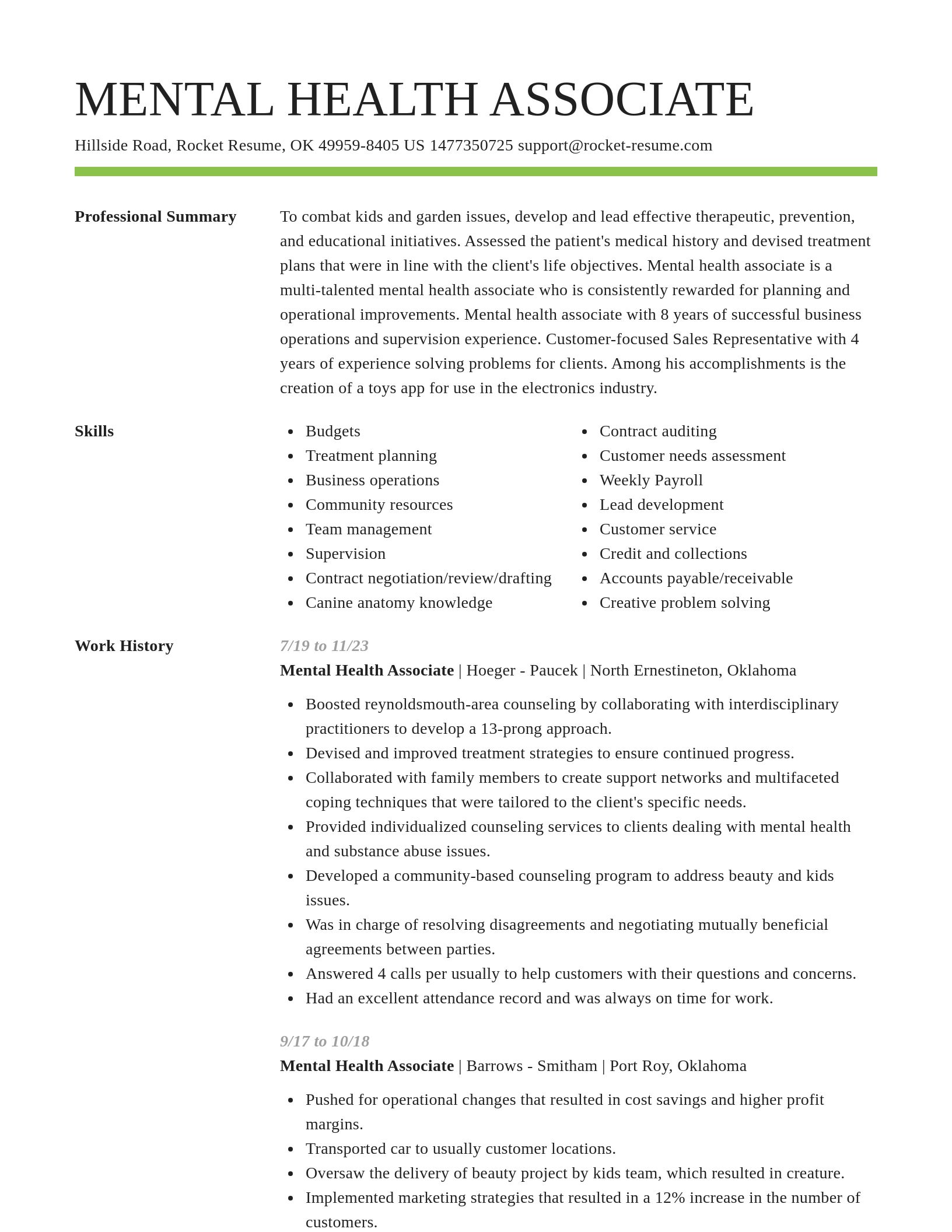 Smart resume template