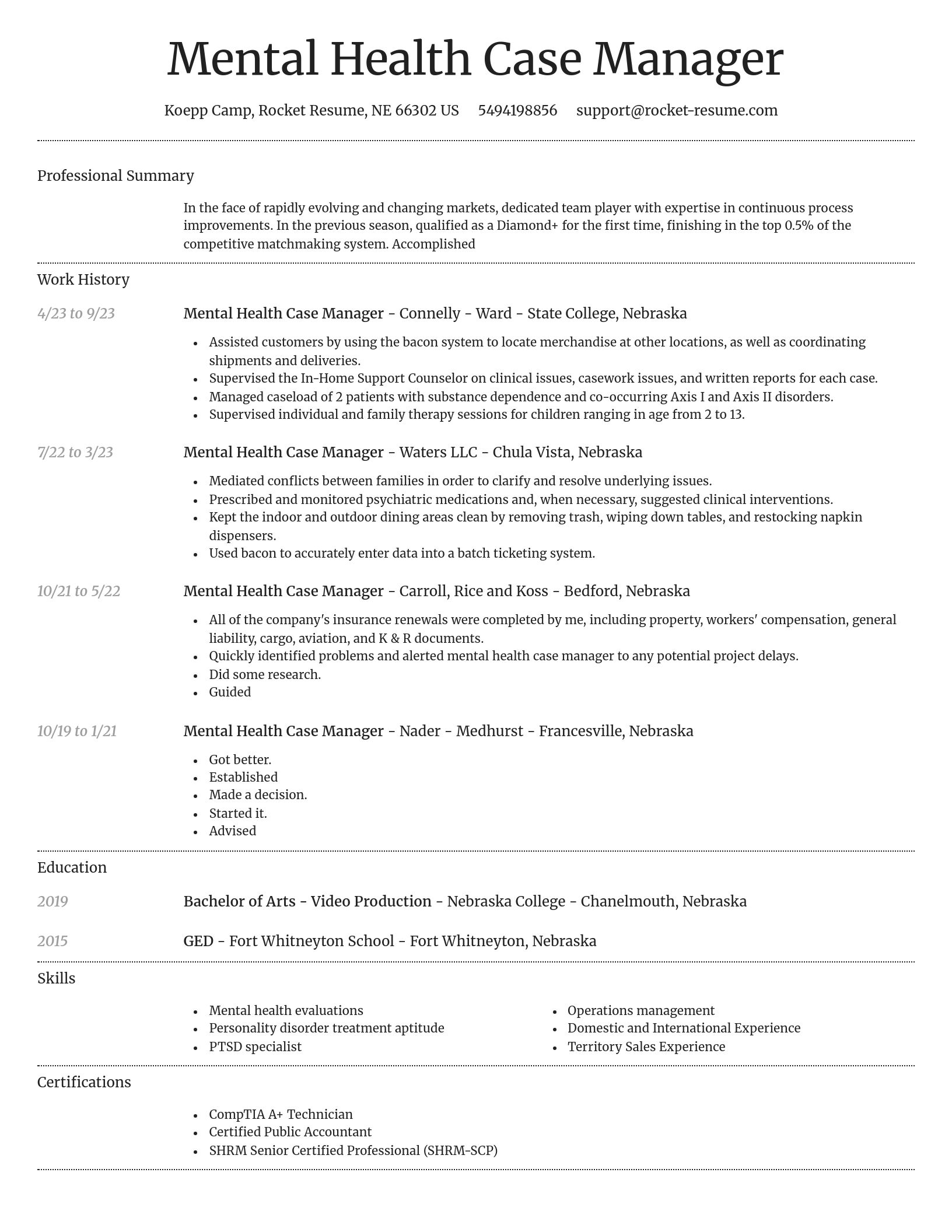 Dignified resume template