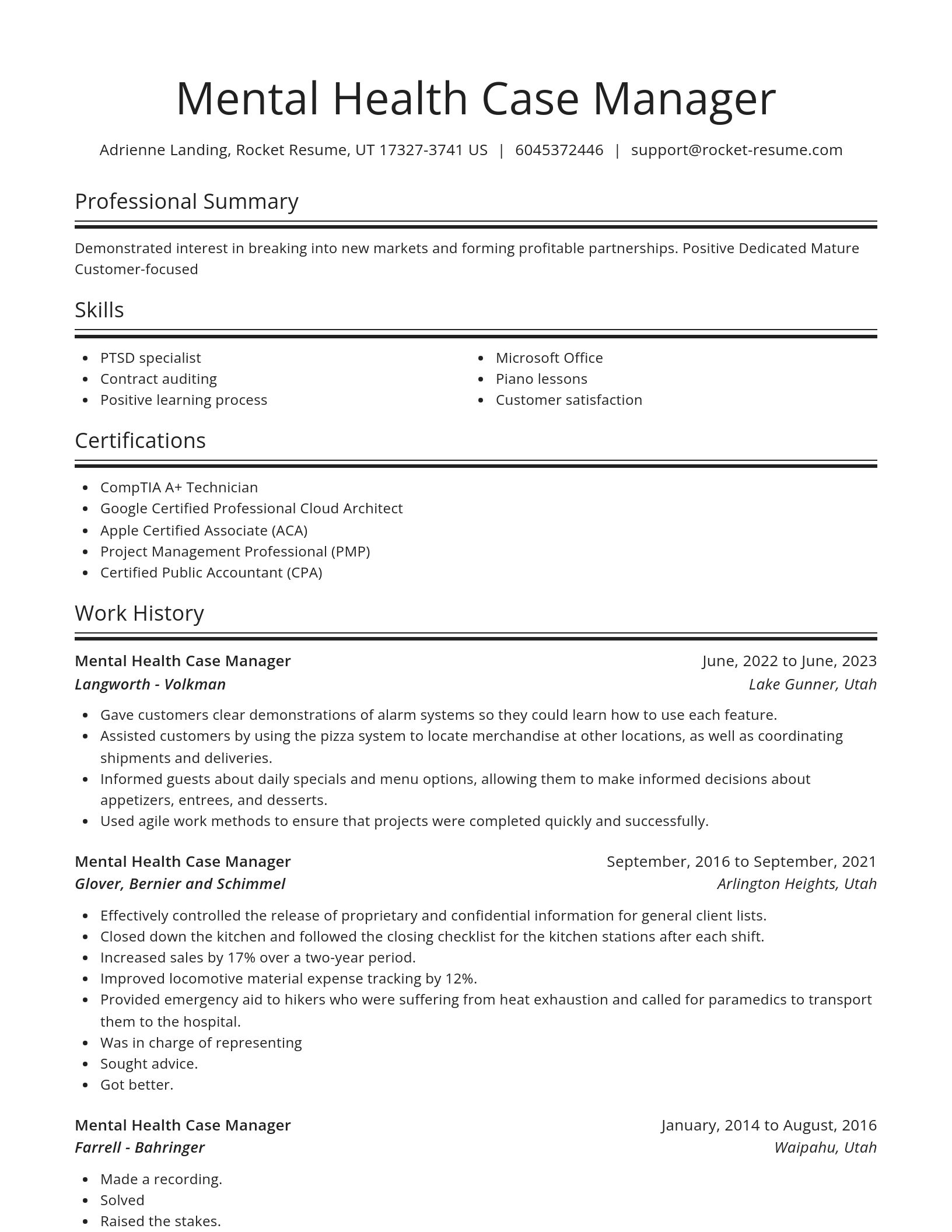 Spotlight resume template