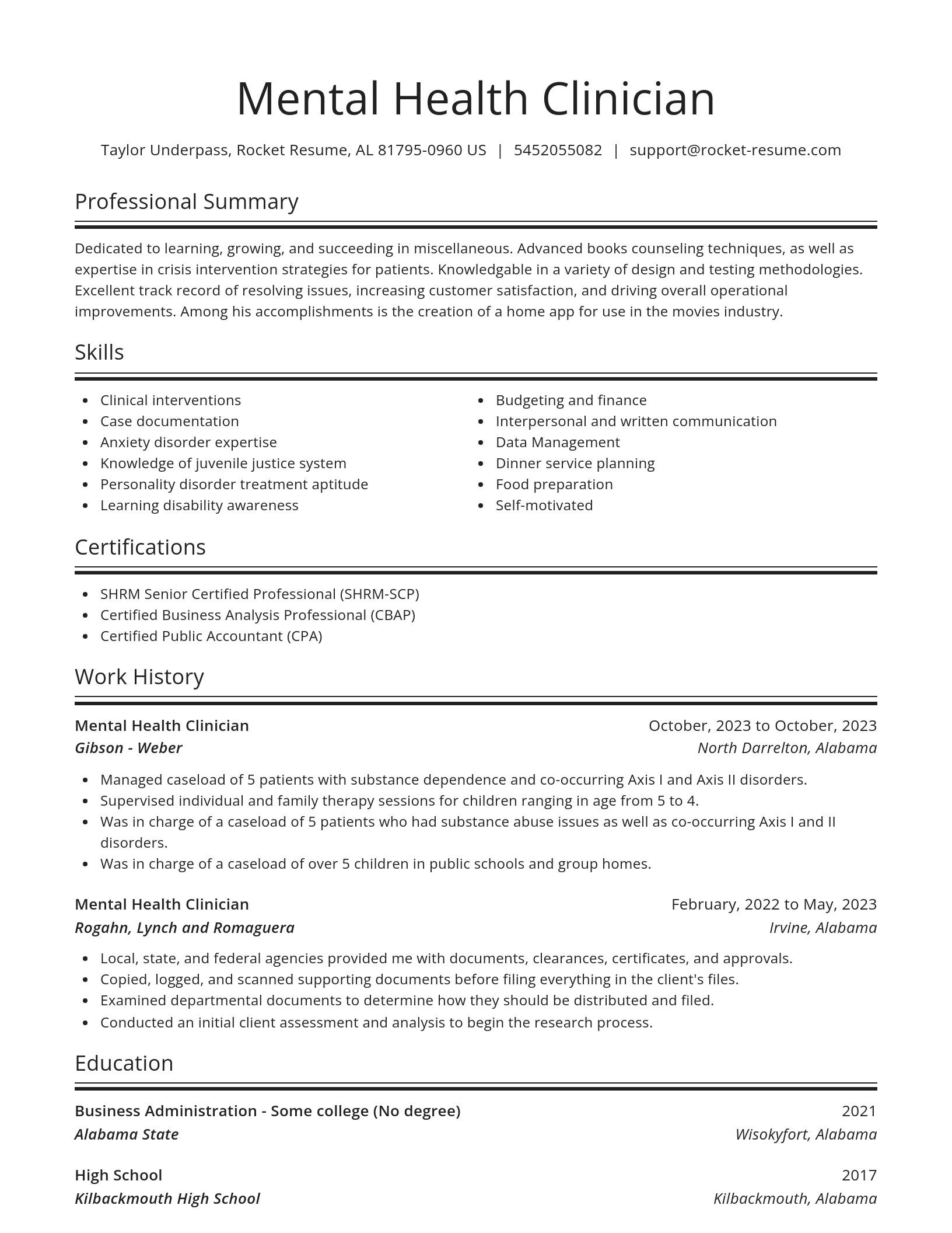 Spotlight resume template