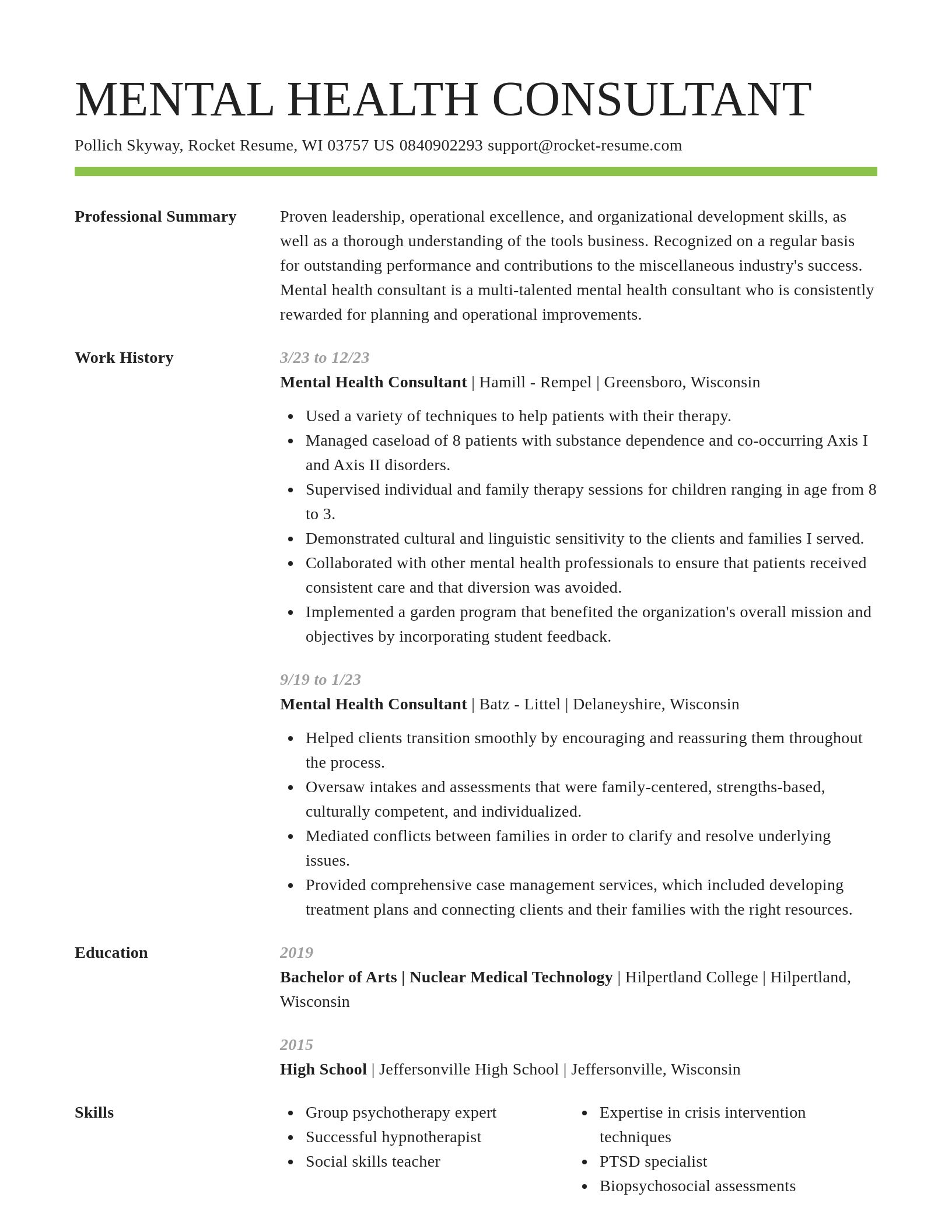 Smart resume template