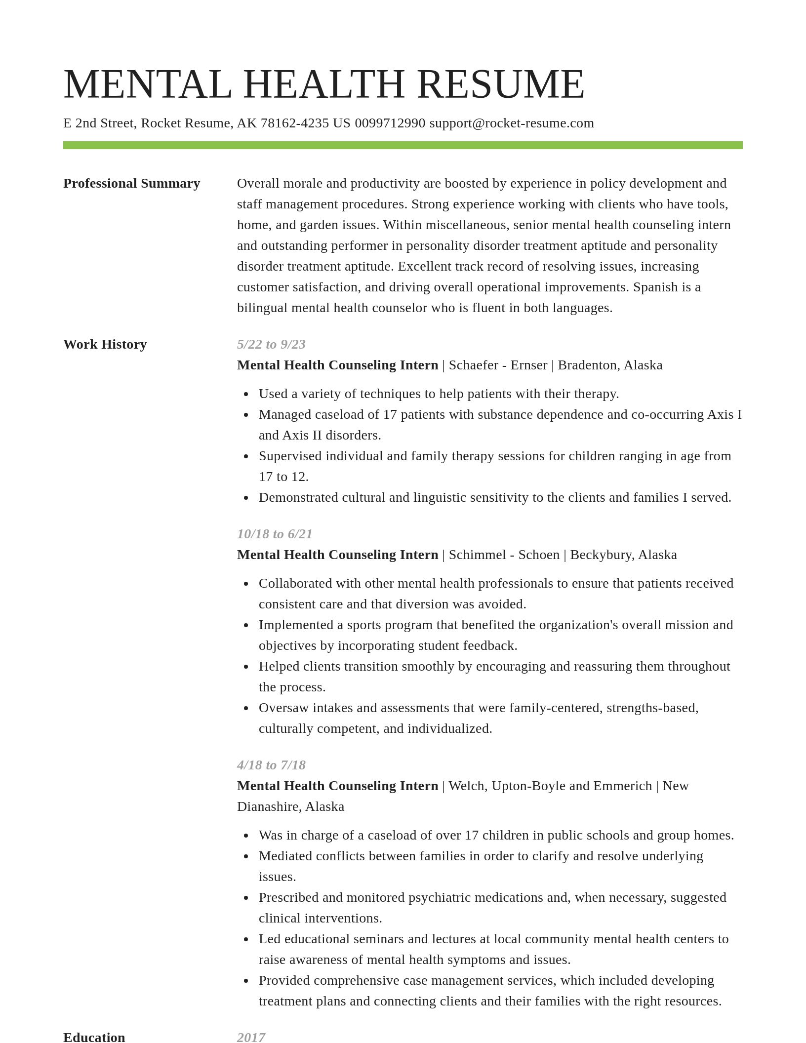 Smart resume template