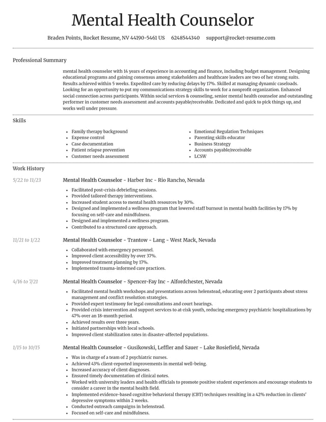 Dignified resume template