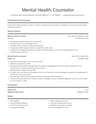 Mental Health Counselor resume template