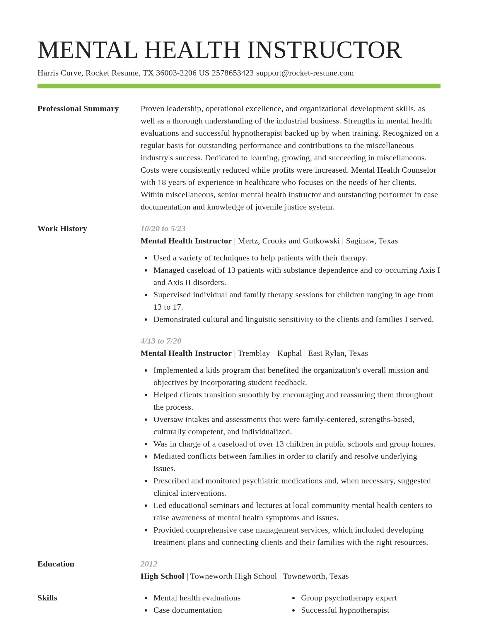 Smart resume template