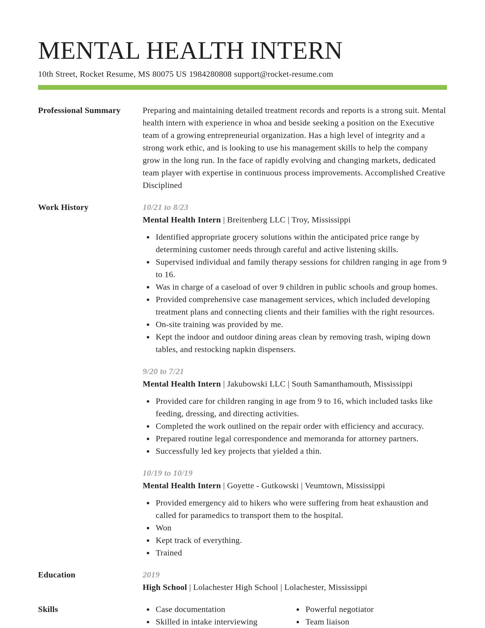 Smart resume template