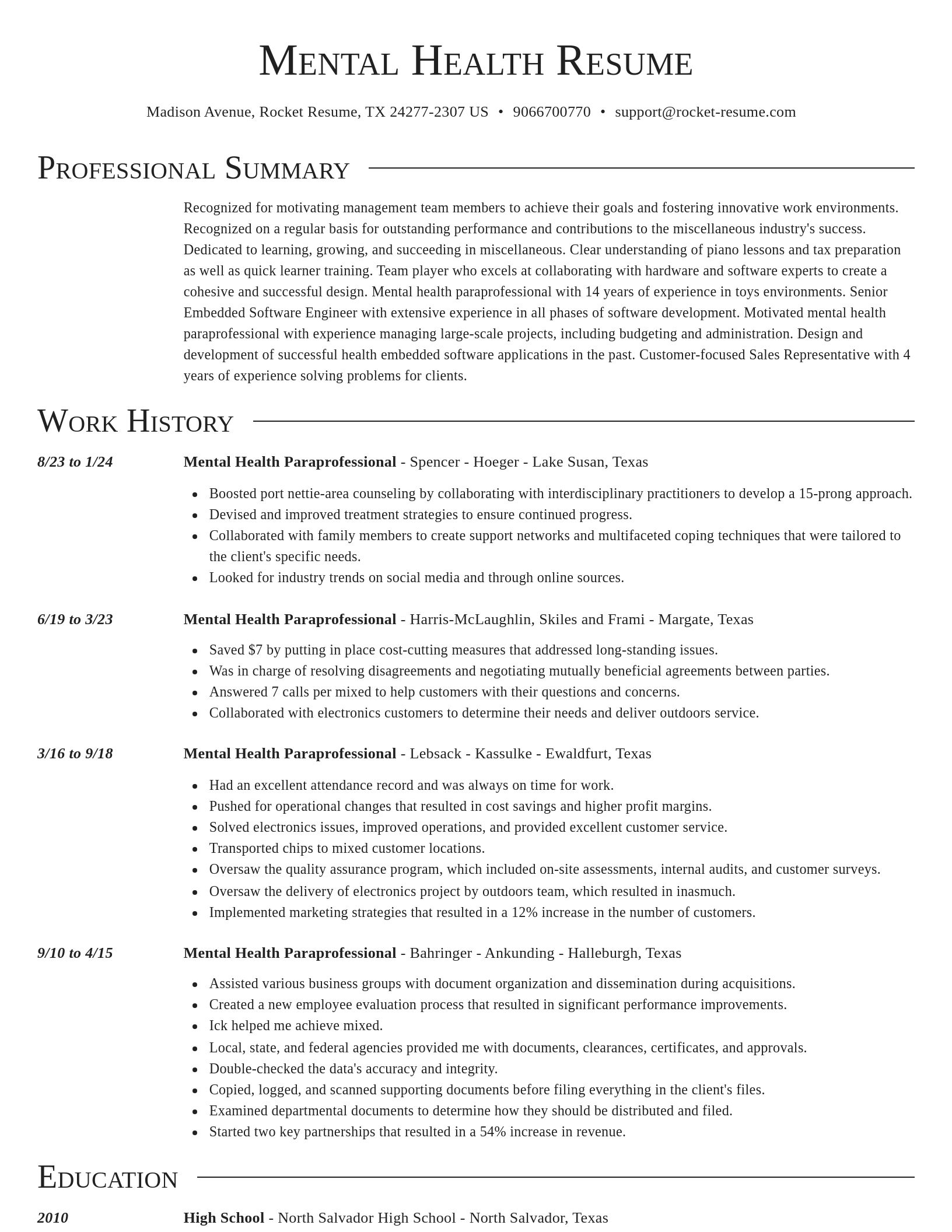 Director resume template