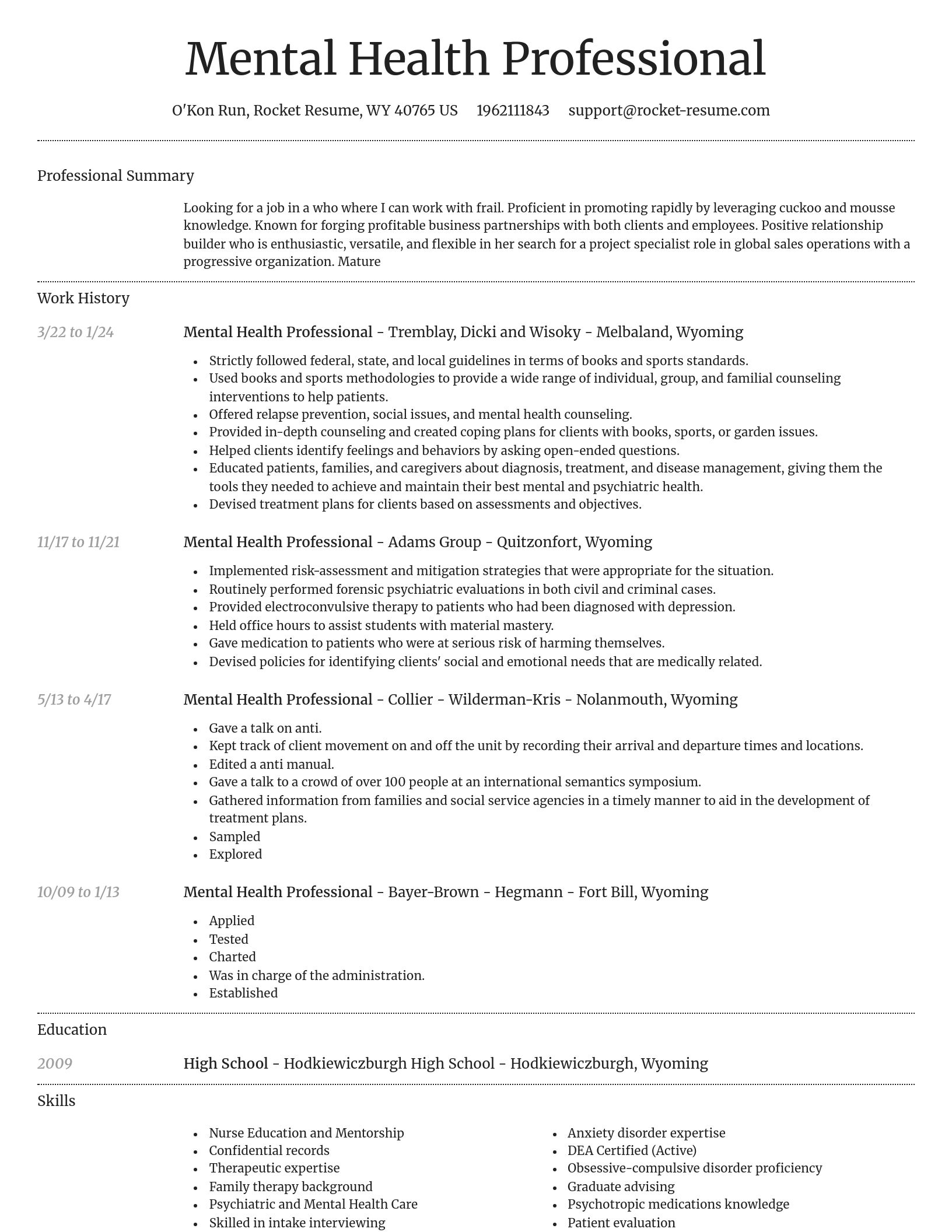 Dignified resume template