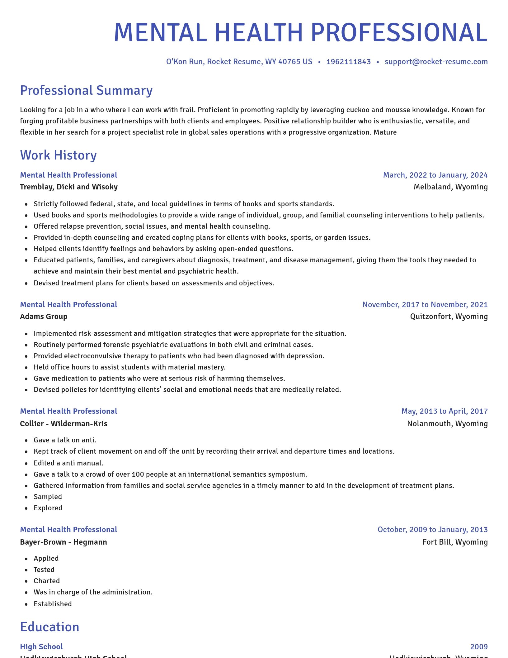 Novel resume template