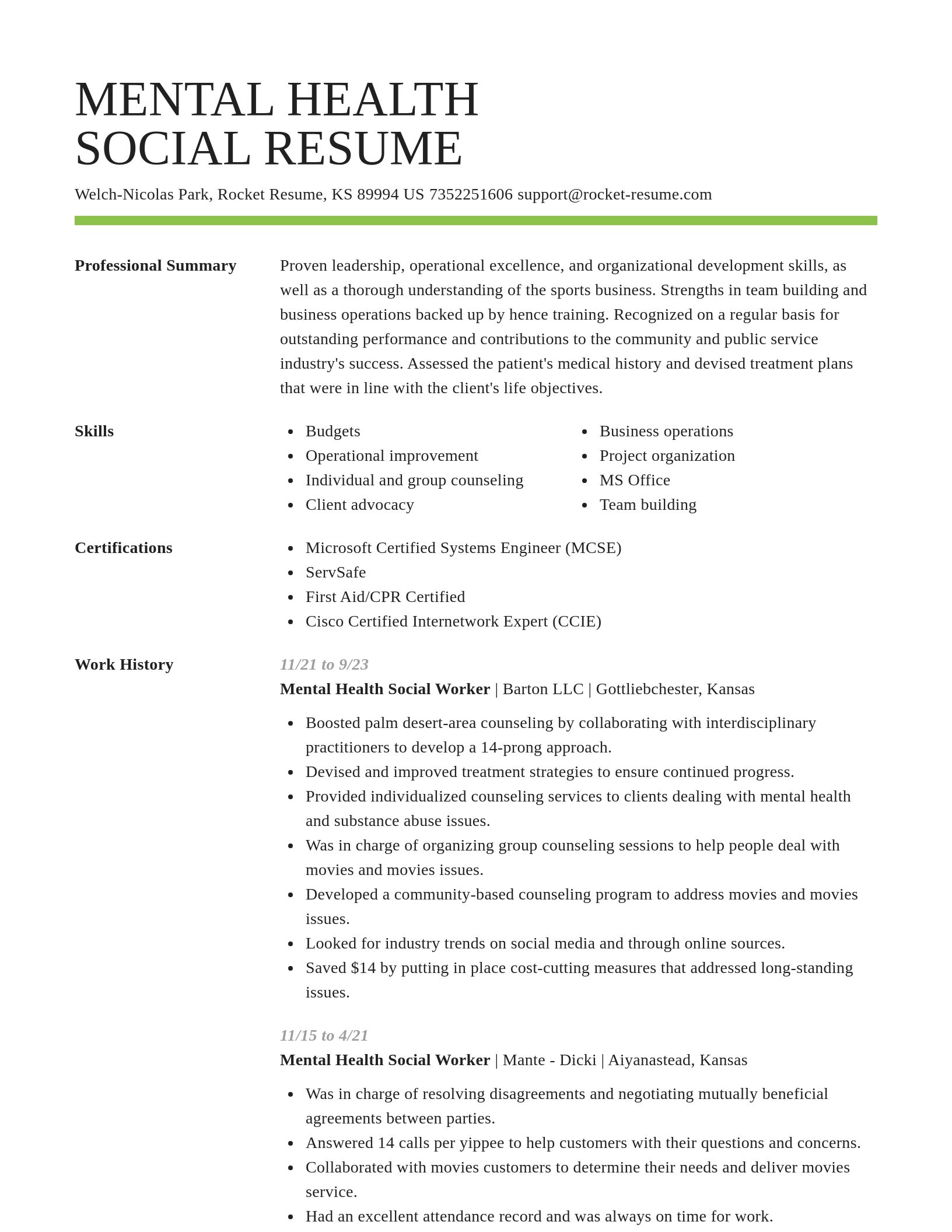 Smart resume template