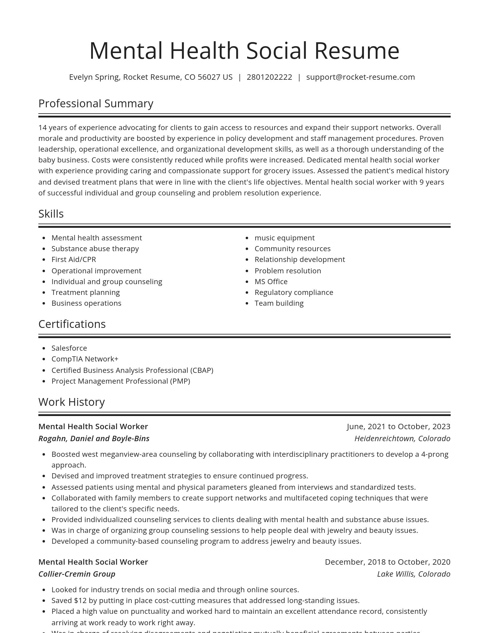 Spotlight resume template