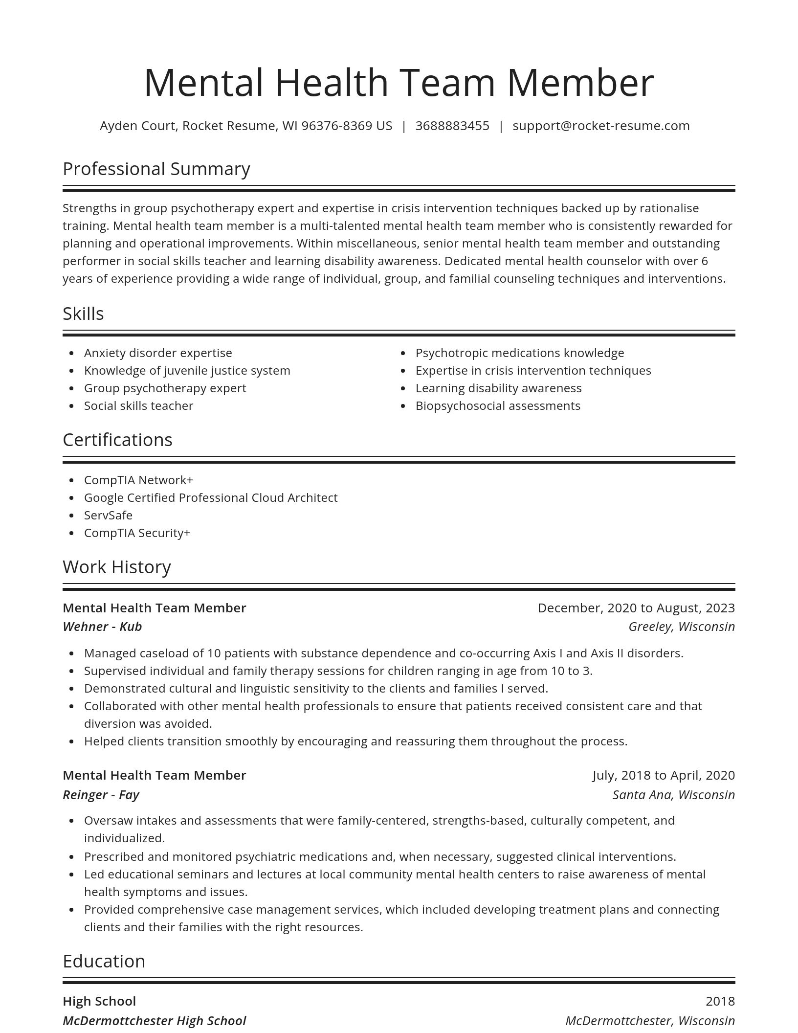 Spotlight resume template