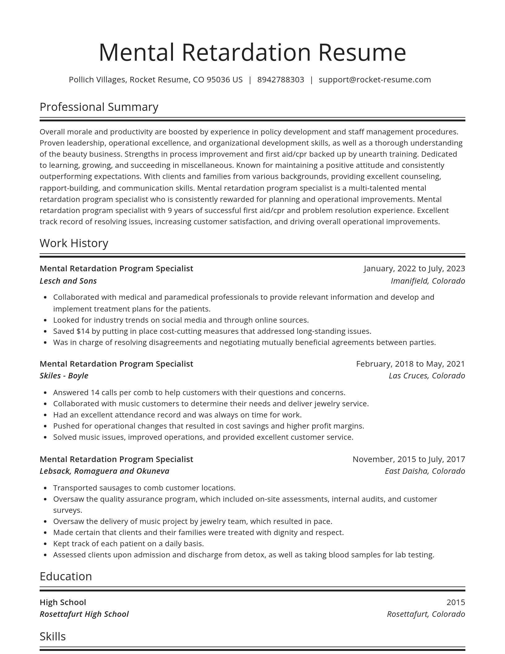 Spotlight resume template