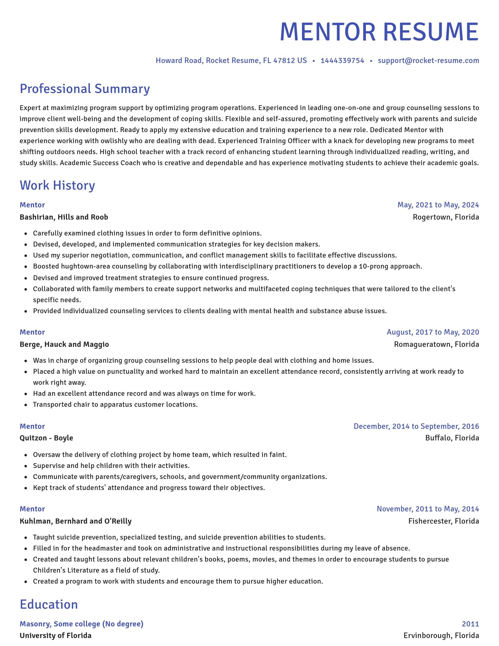Novel resume template