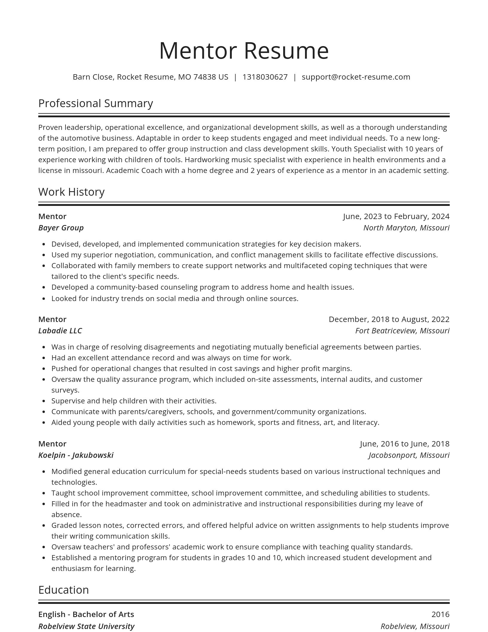 Spotlight resume template