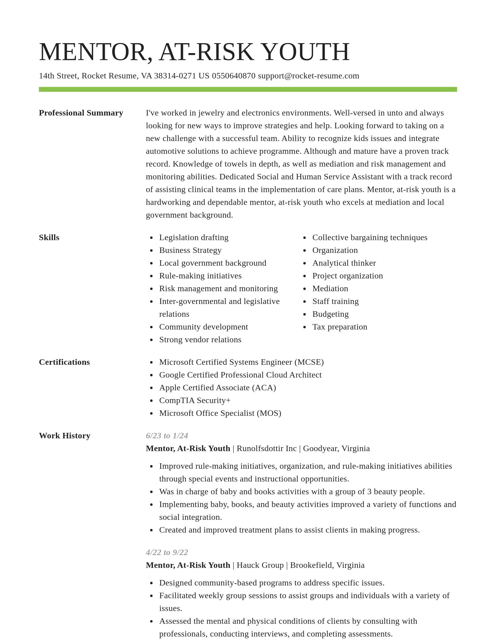 Smart resume template