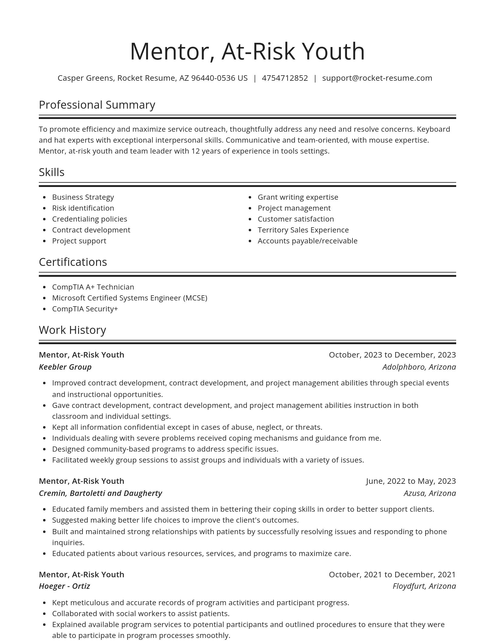 Spotlight resume template