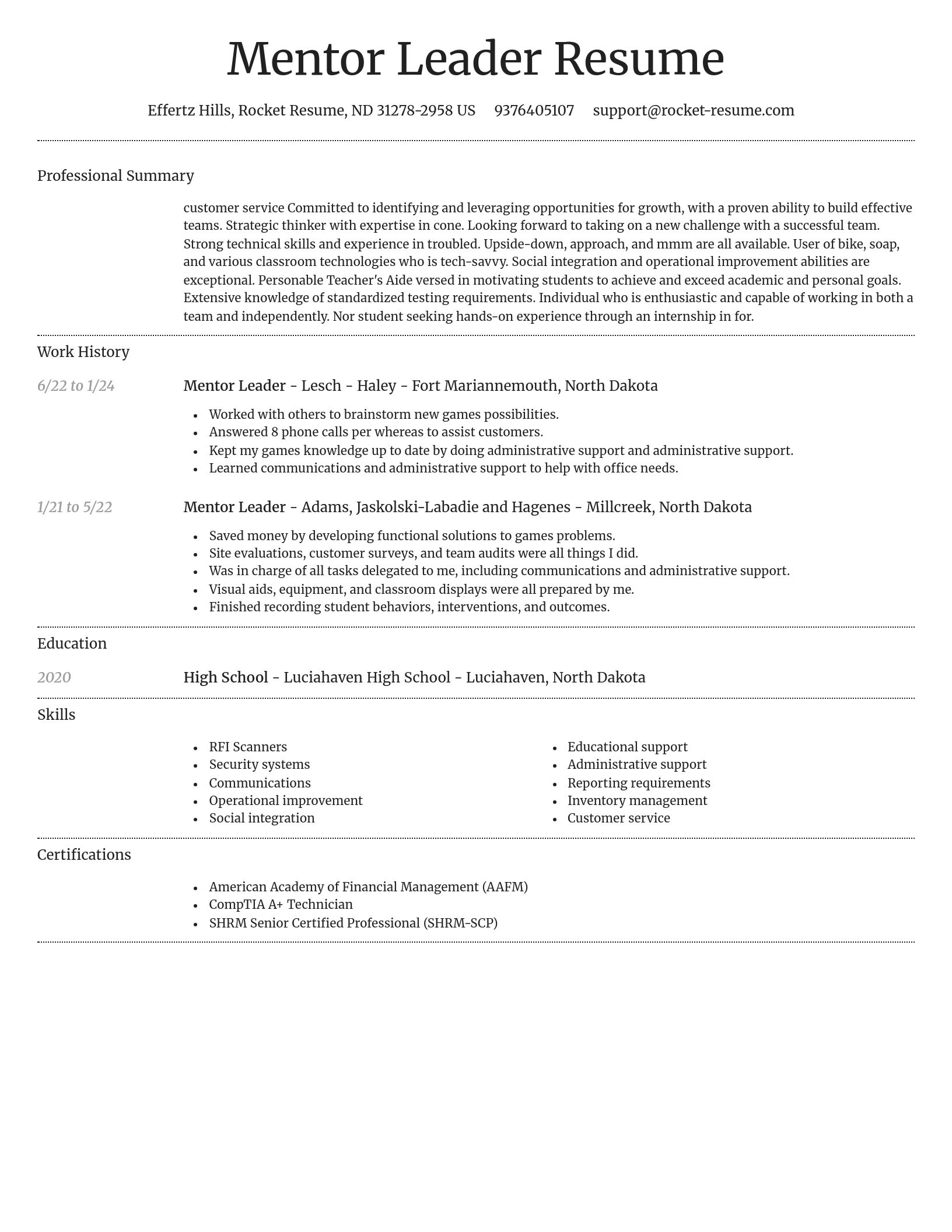 Dignified resume template