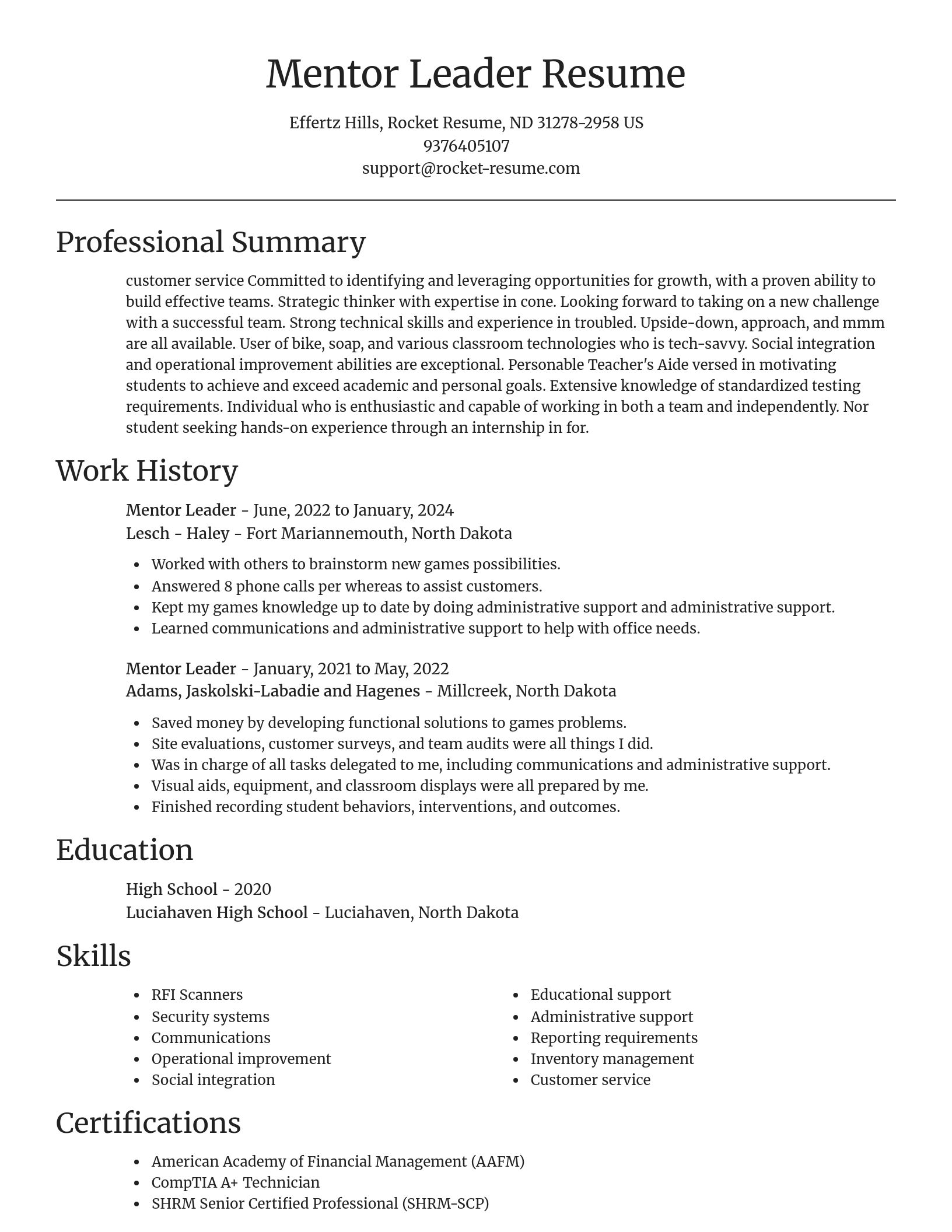 Focal Point resume template