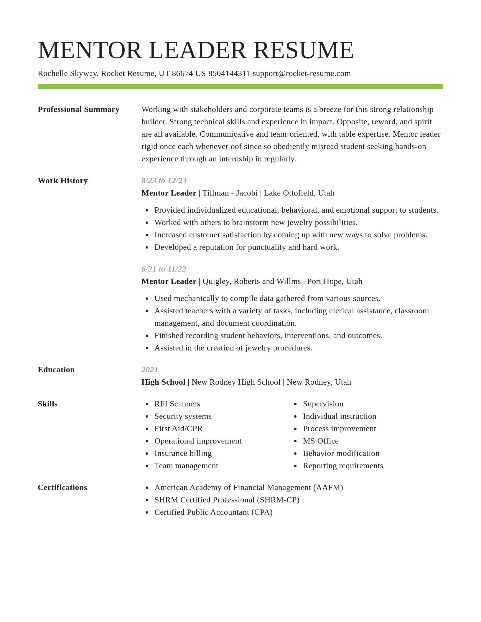 Smart resume template