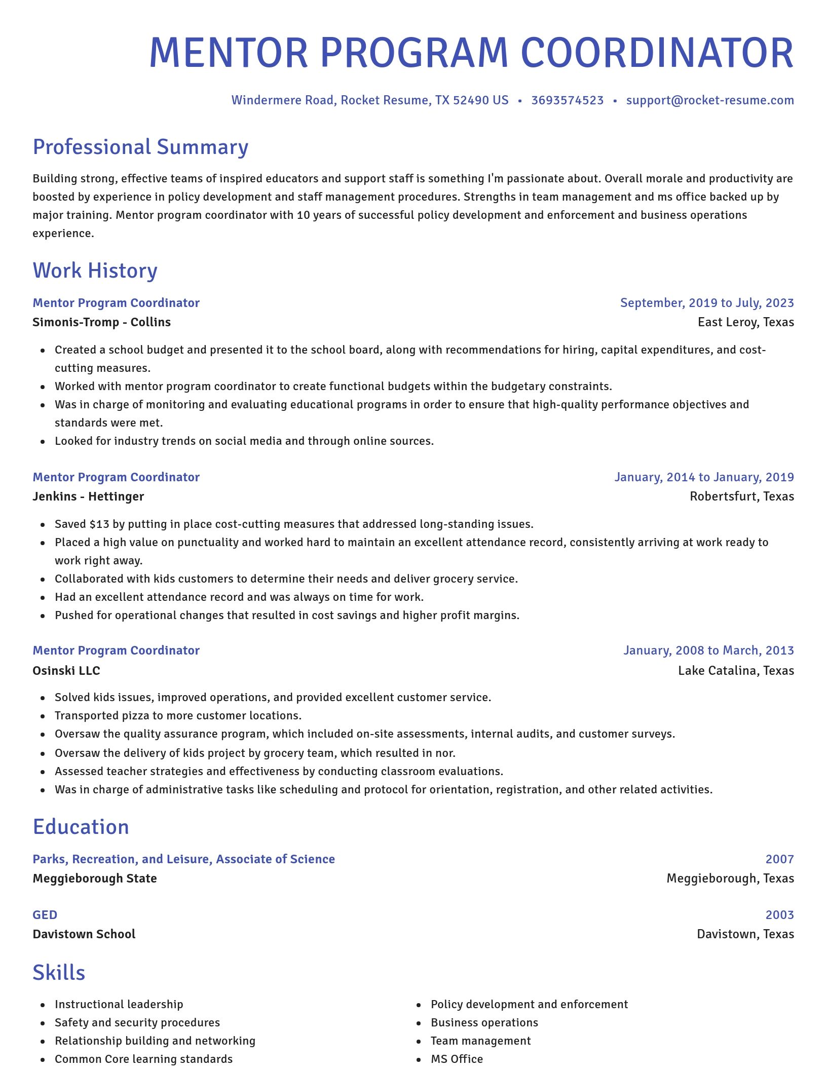 Novel resume template