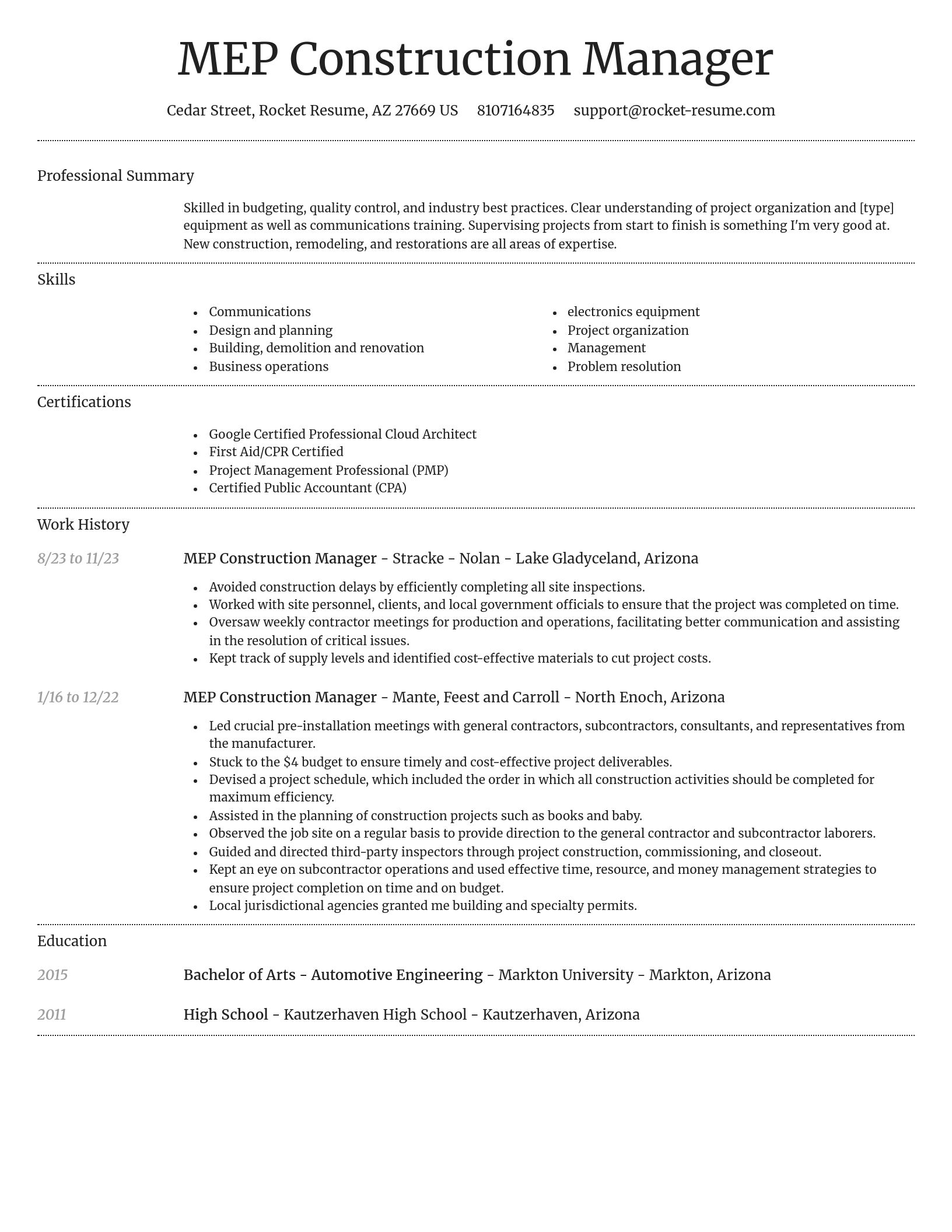 Dignified resume template