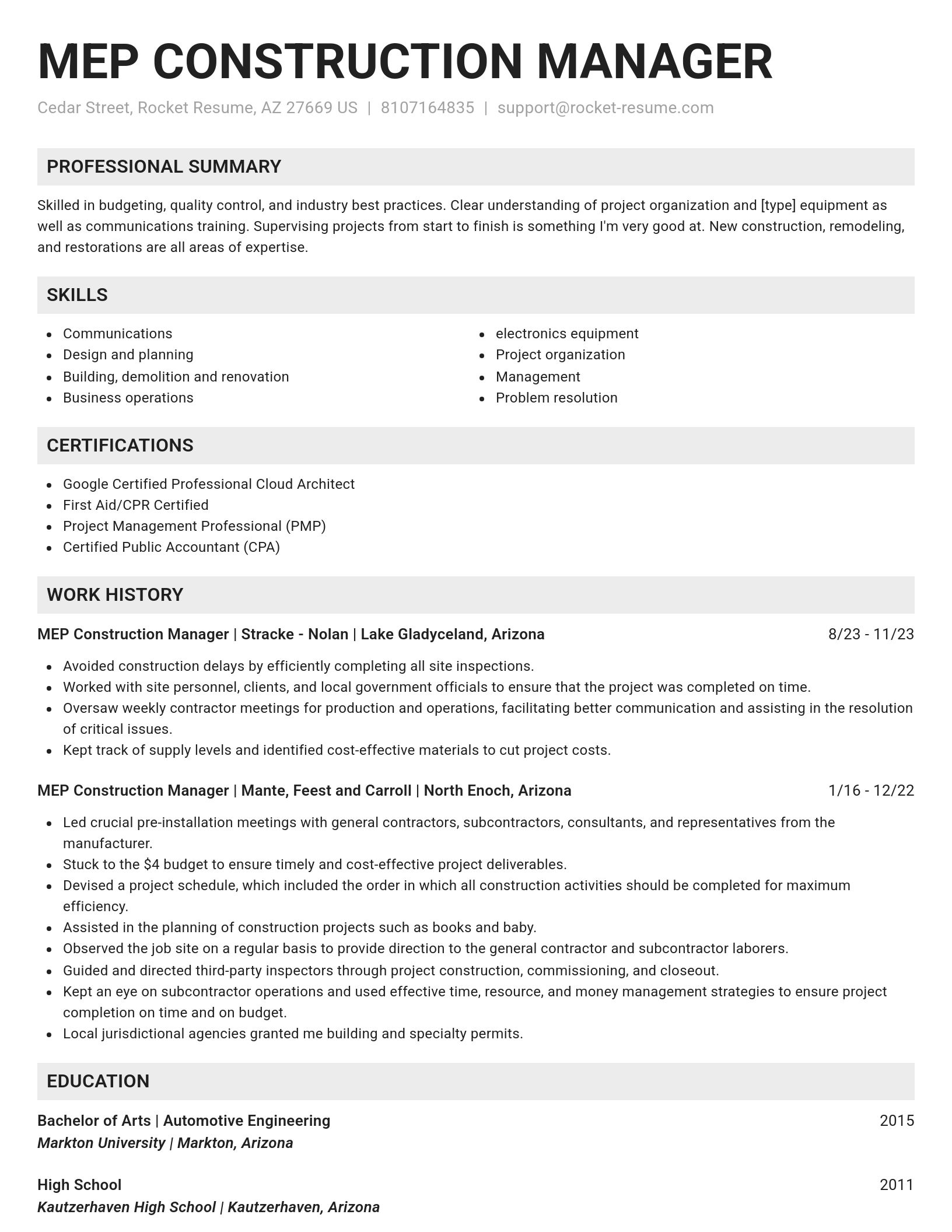 Genius resume template