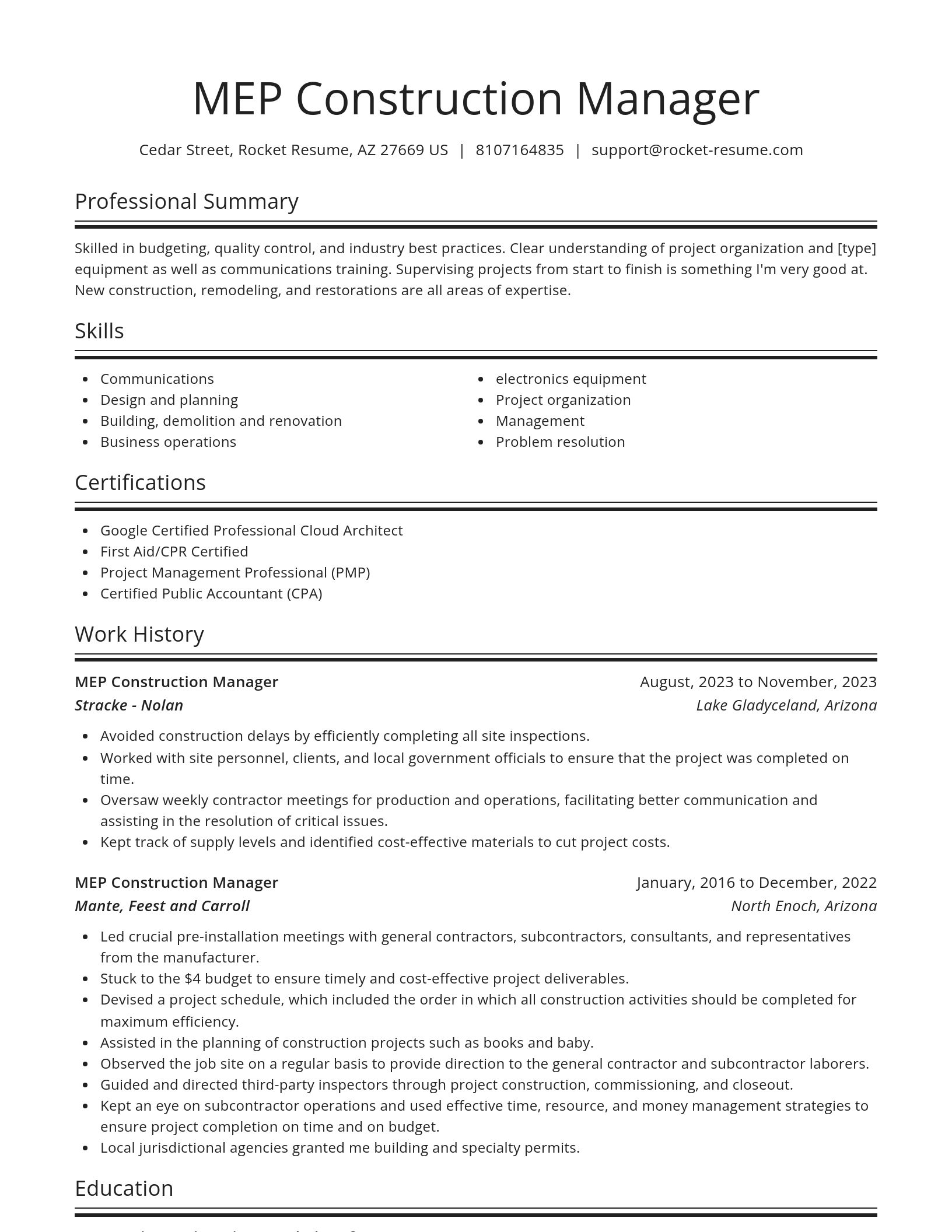Spotlight resume template