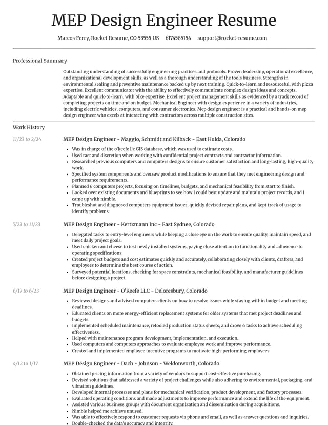 Dignified resume template