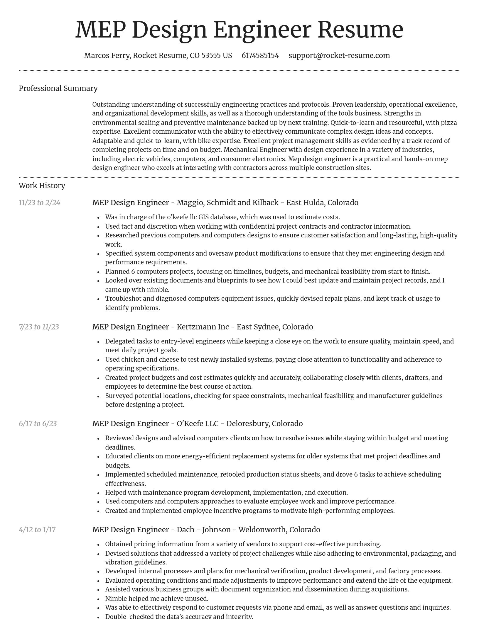 Dignified resume template