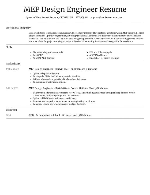 Dignified resume template