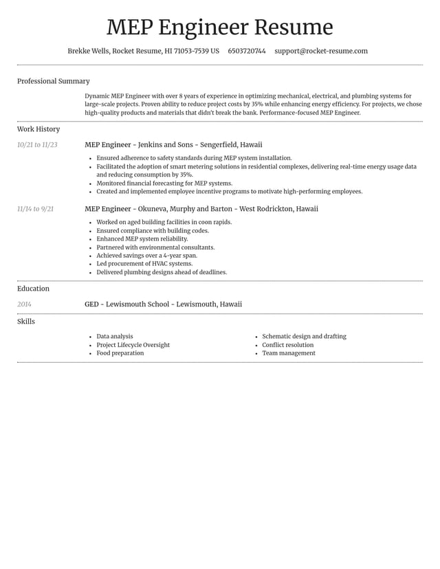Dignified resume template