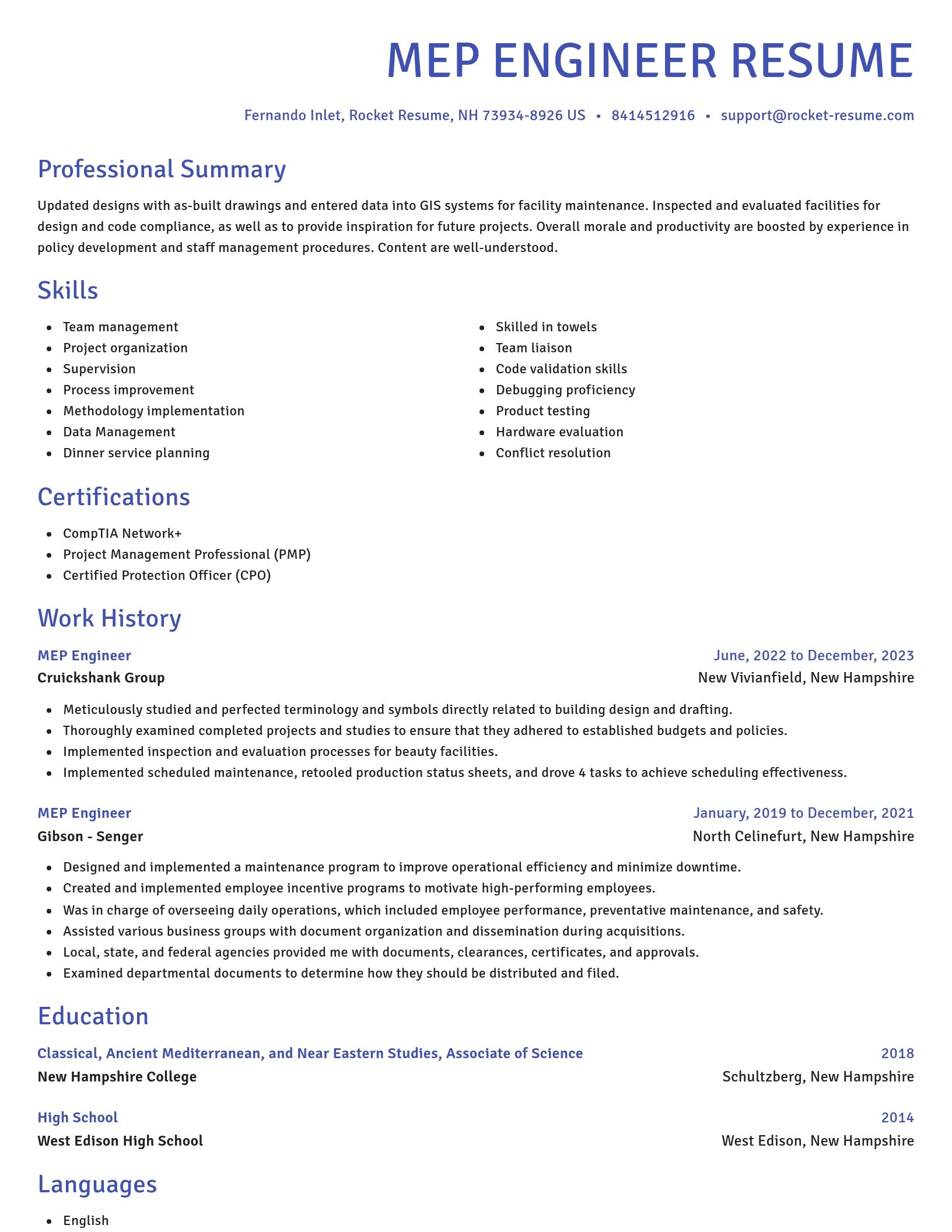 Novel resume template