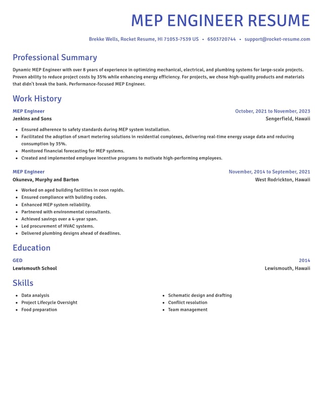 Novel resume template
