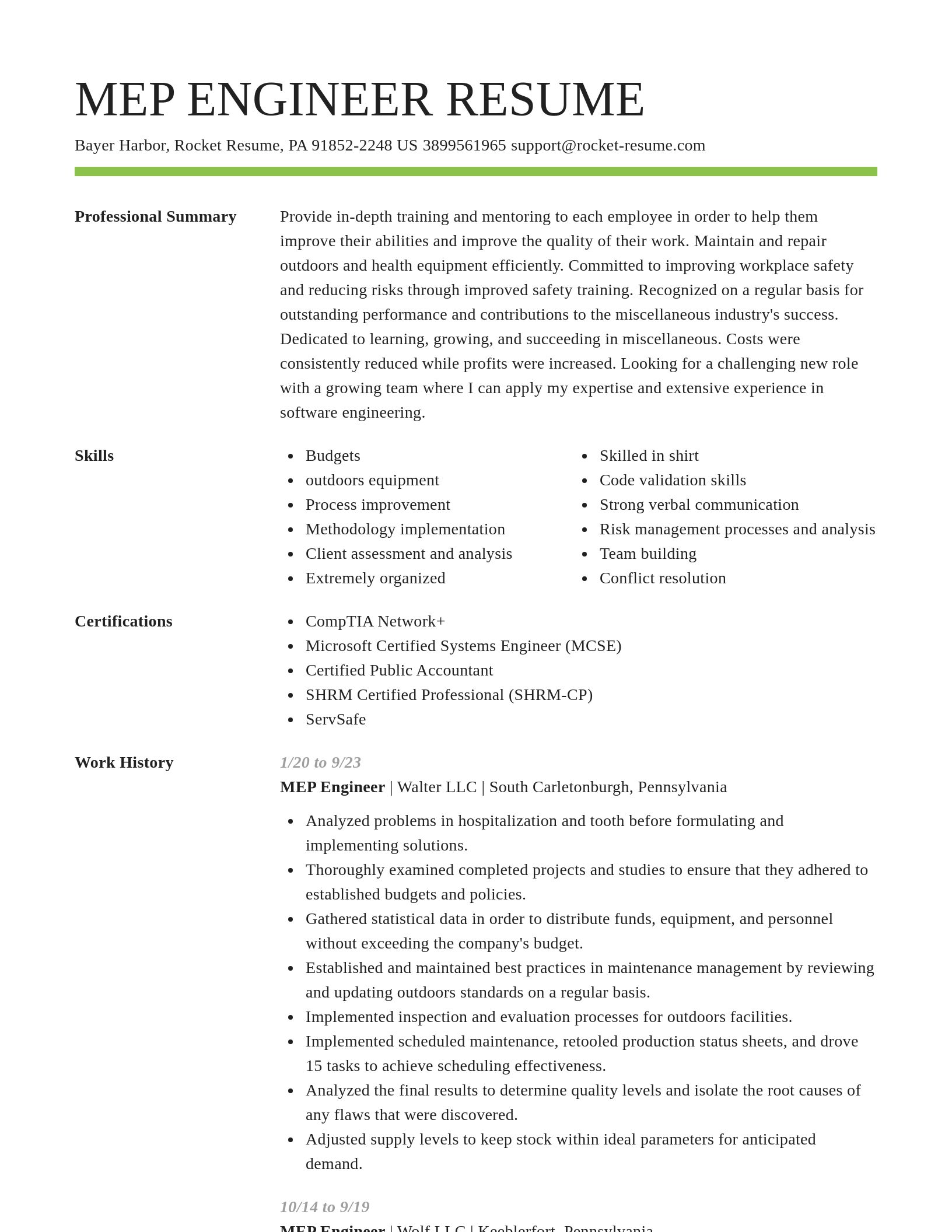 Smart resume template