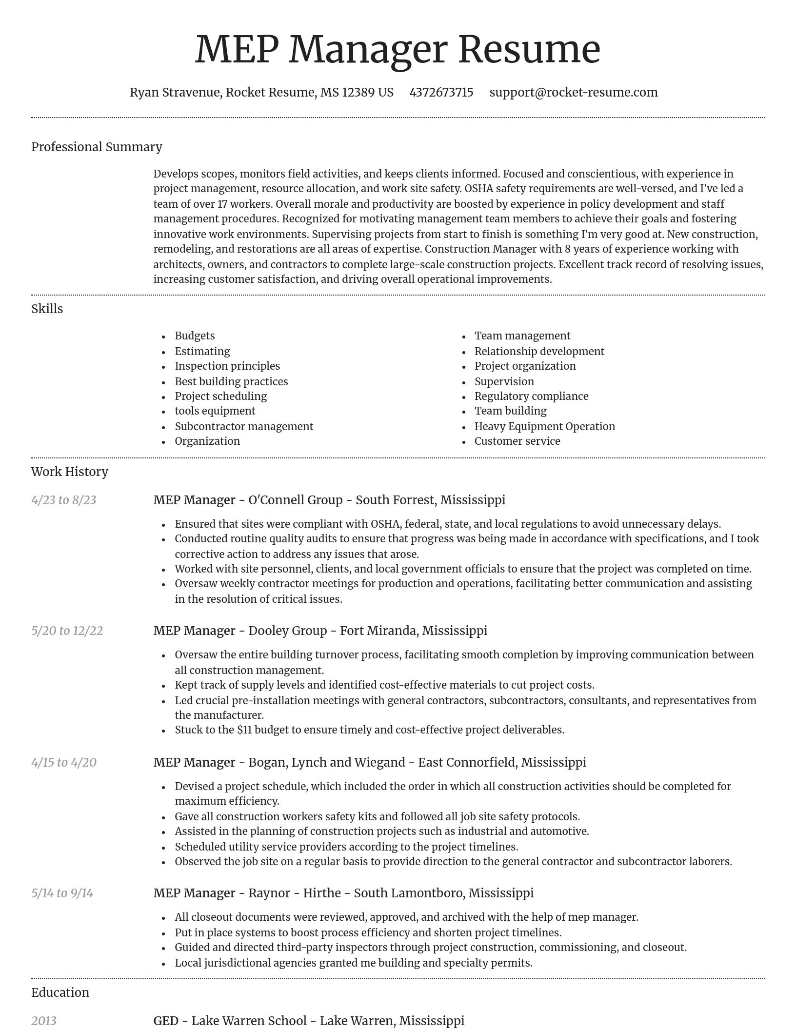 Dignified resume template