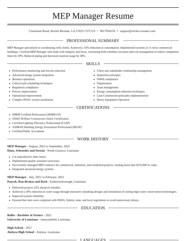 Elegant resume template