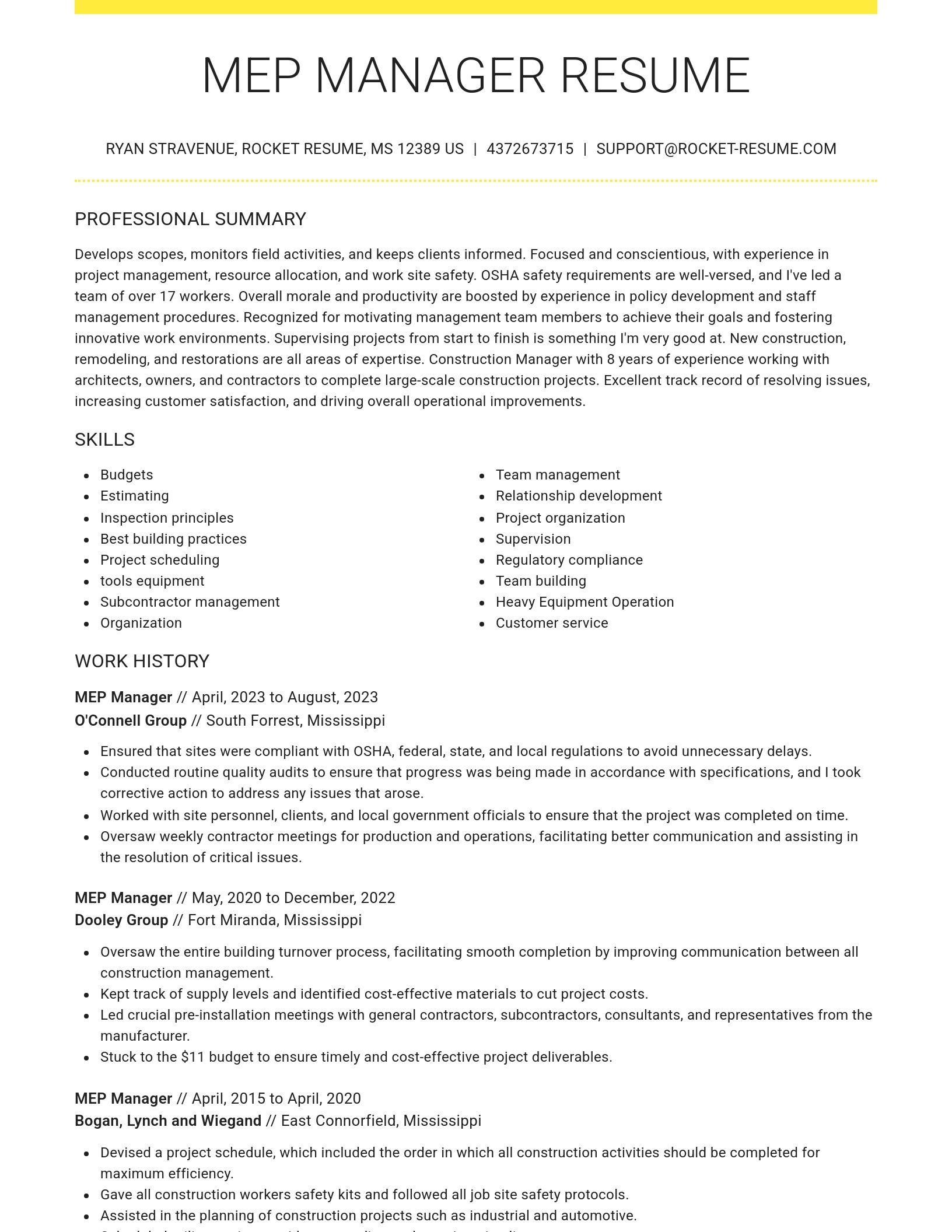 Grand resume template