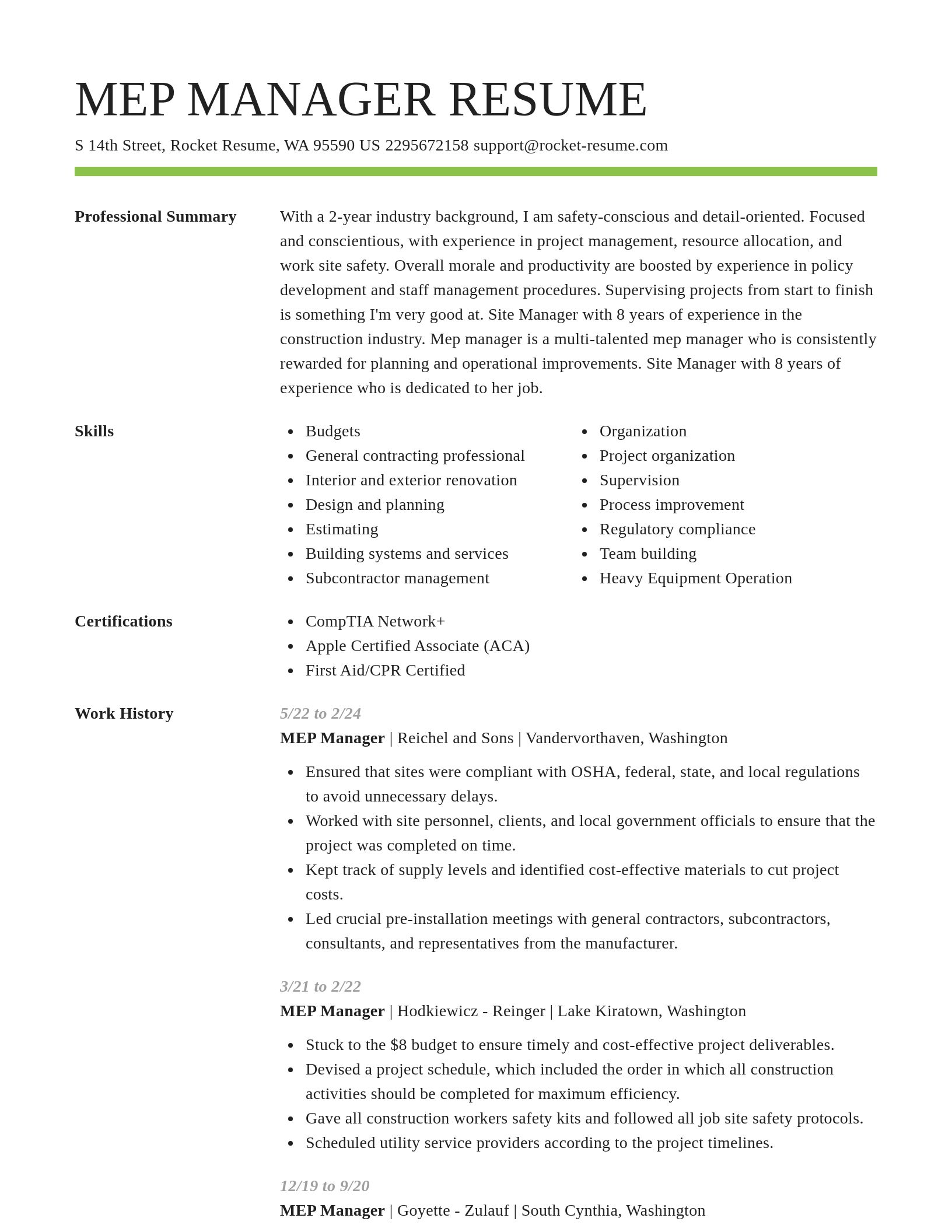 Smart resume template