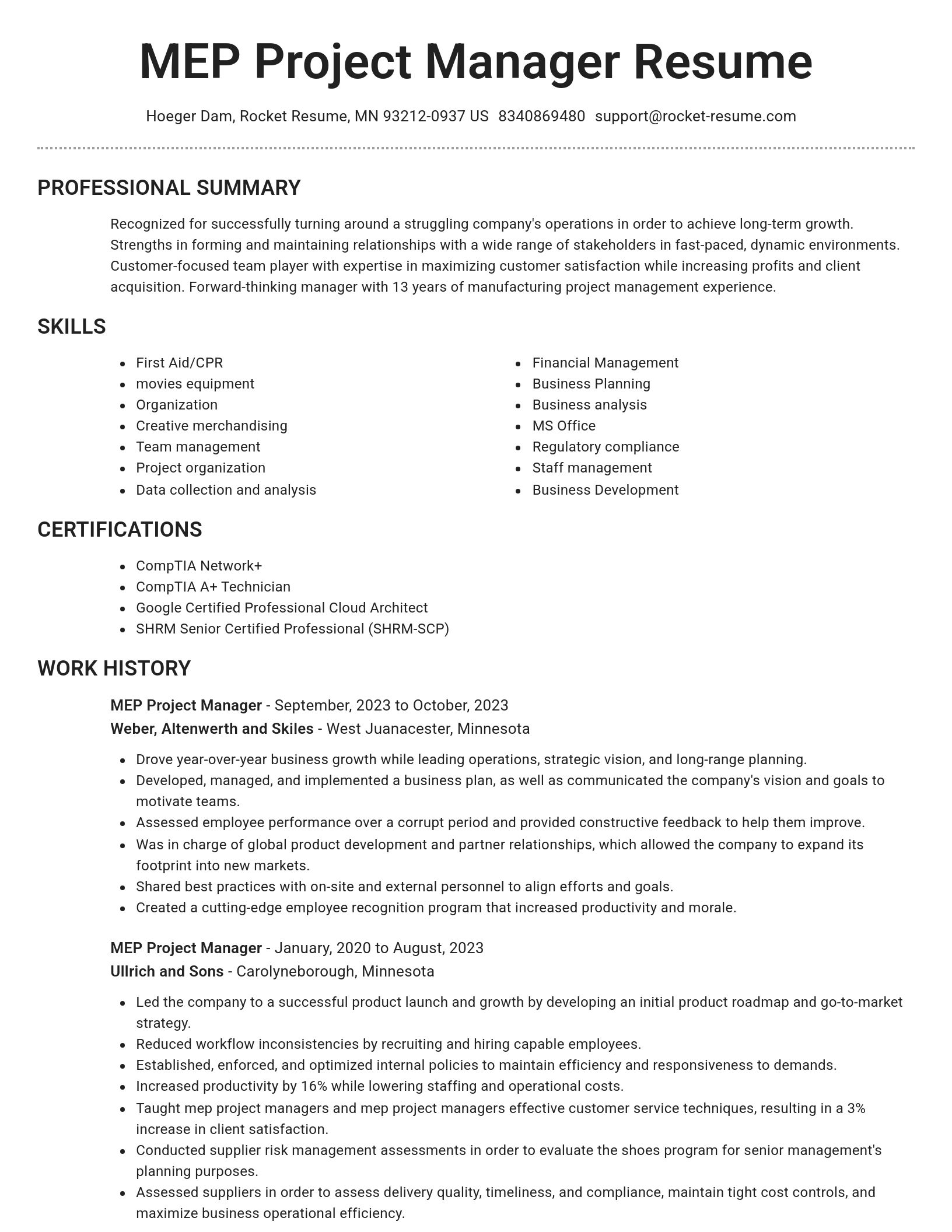 Brilliant resume template