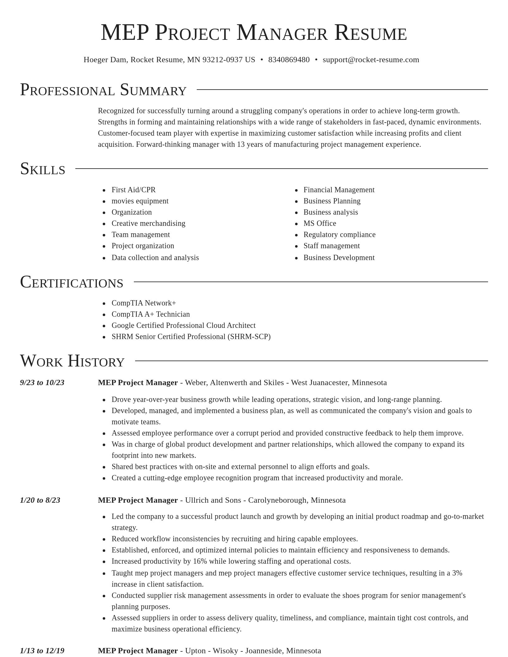 Director resume template