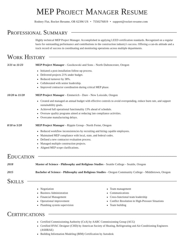 Director resume template