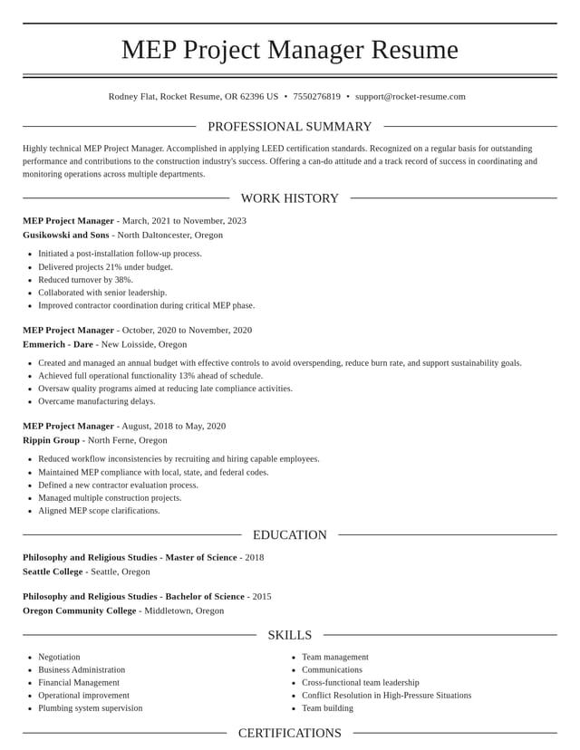 Elegant resume template
