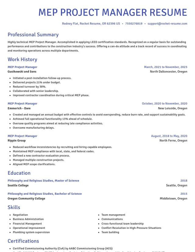 Novel resume template