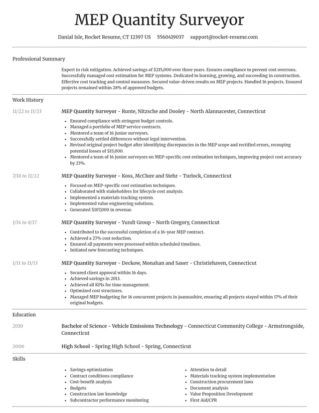 Dignified resume template