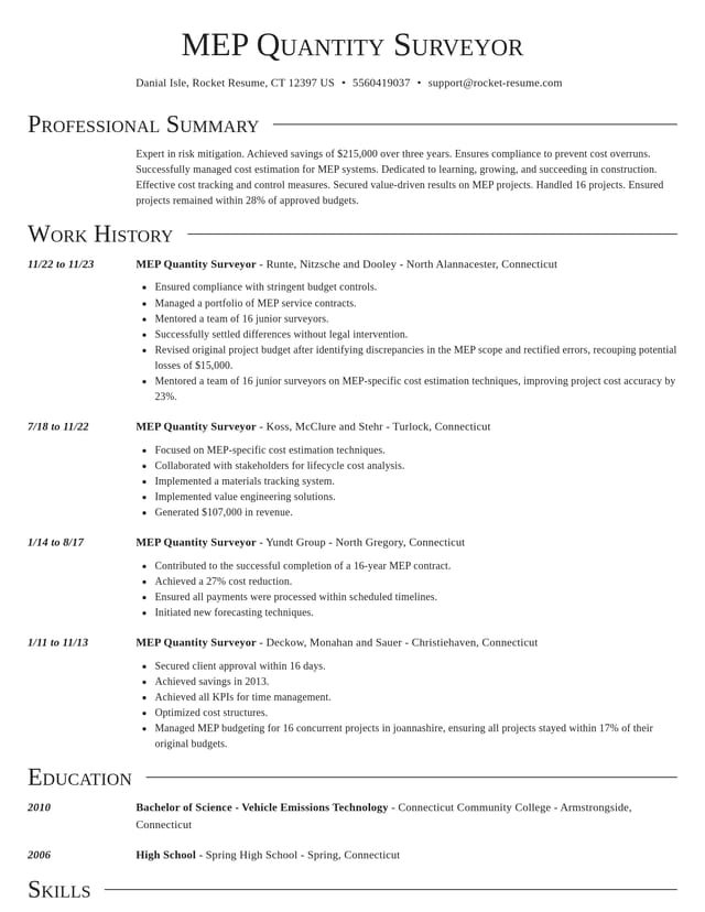 Director resume template