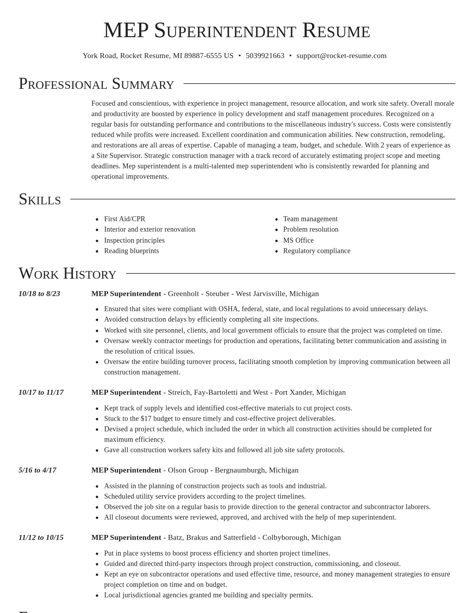 Director resume template