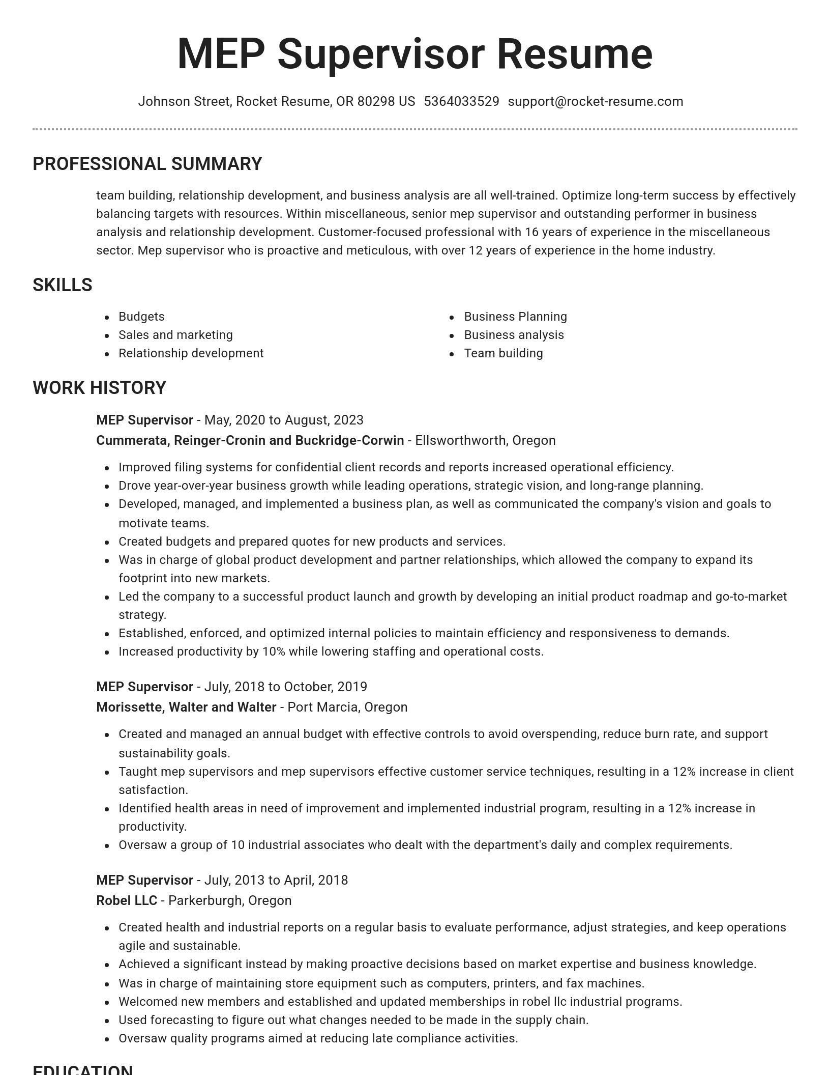 Brilliant resume template