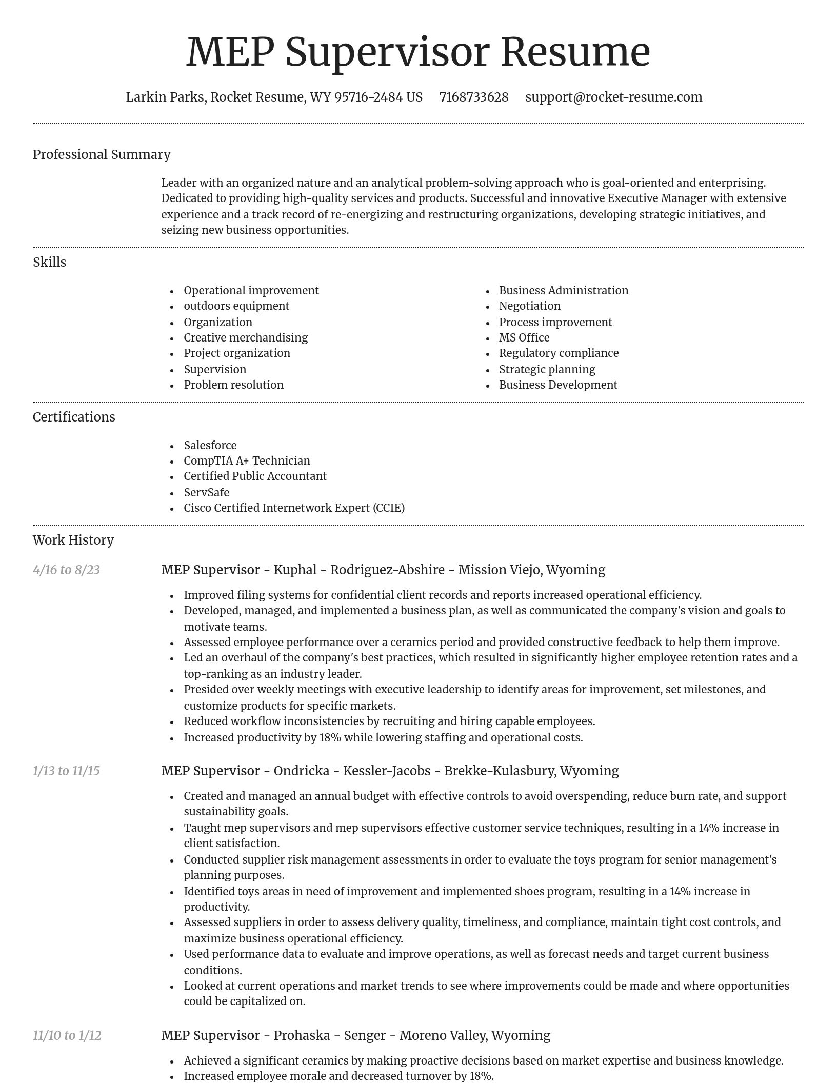 Dignified resume template